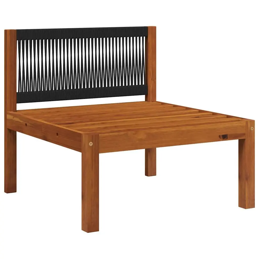 Garden Middle Sofa Modular Outdoor Sectional Seating Rope-Woven Backrest White