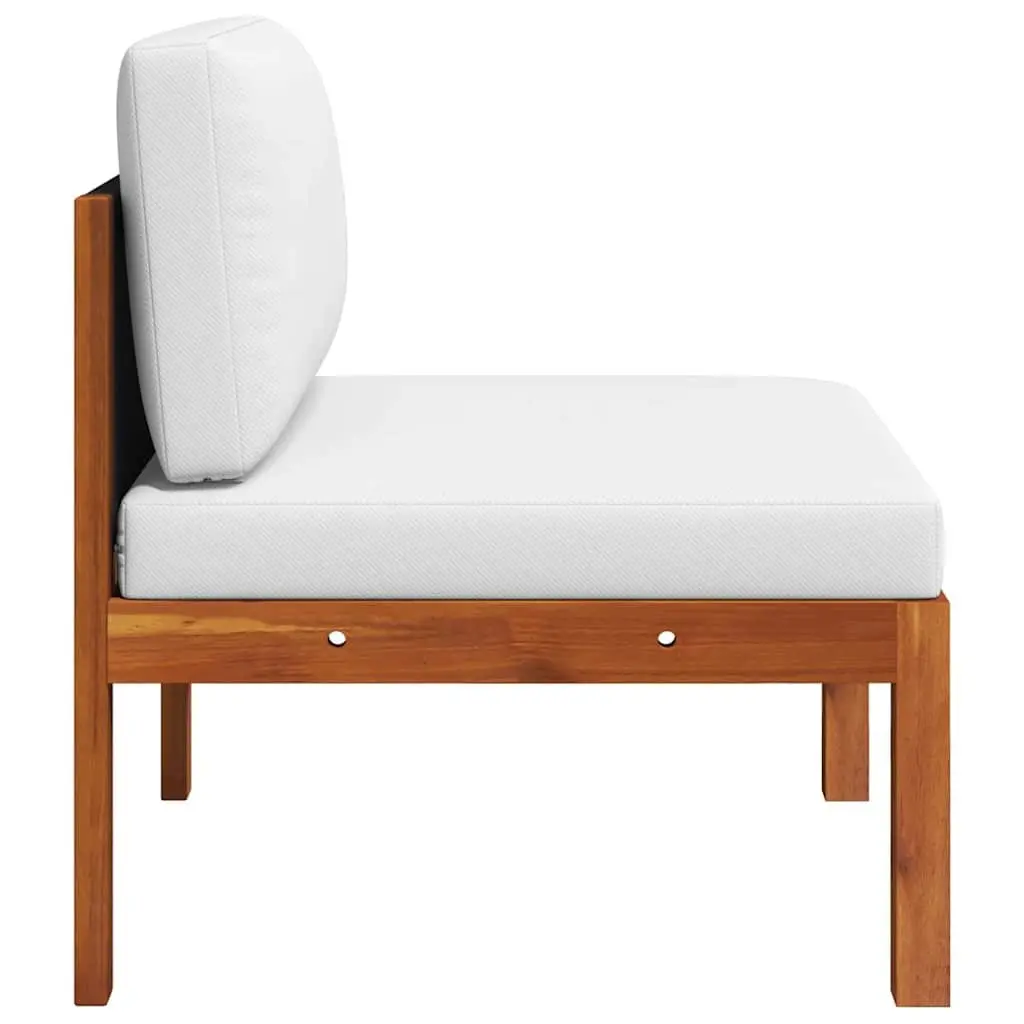 Garden Middle Sofa Modular Outdoor Sectional Seating Rope-Woven Backrest White