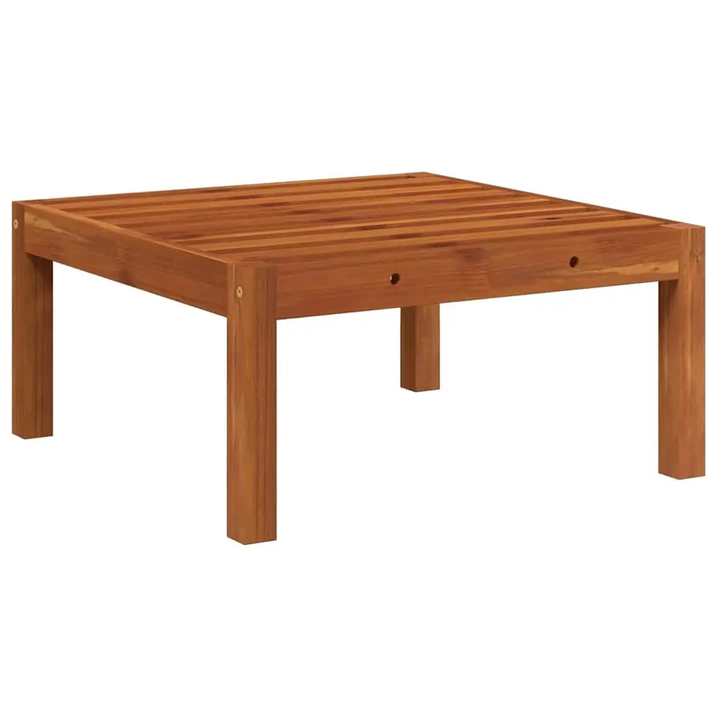 Garden Footstool with Cushion Solid Acacia Wood Modular Outdoor Seat White