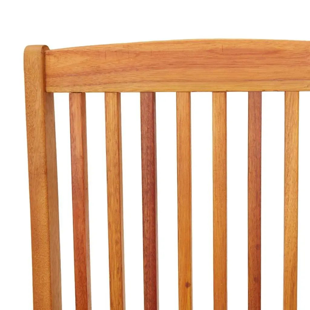 Folding Garden Chairs Set Eucalyptus Wood Weather-Resistant Brown 4 Piece