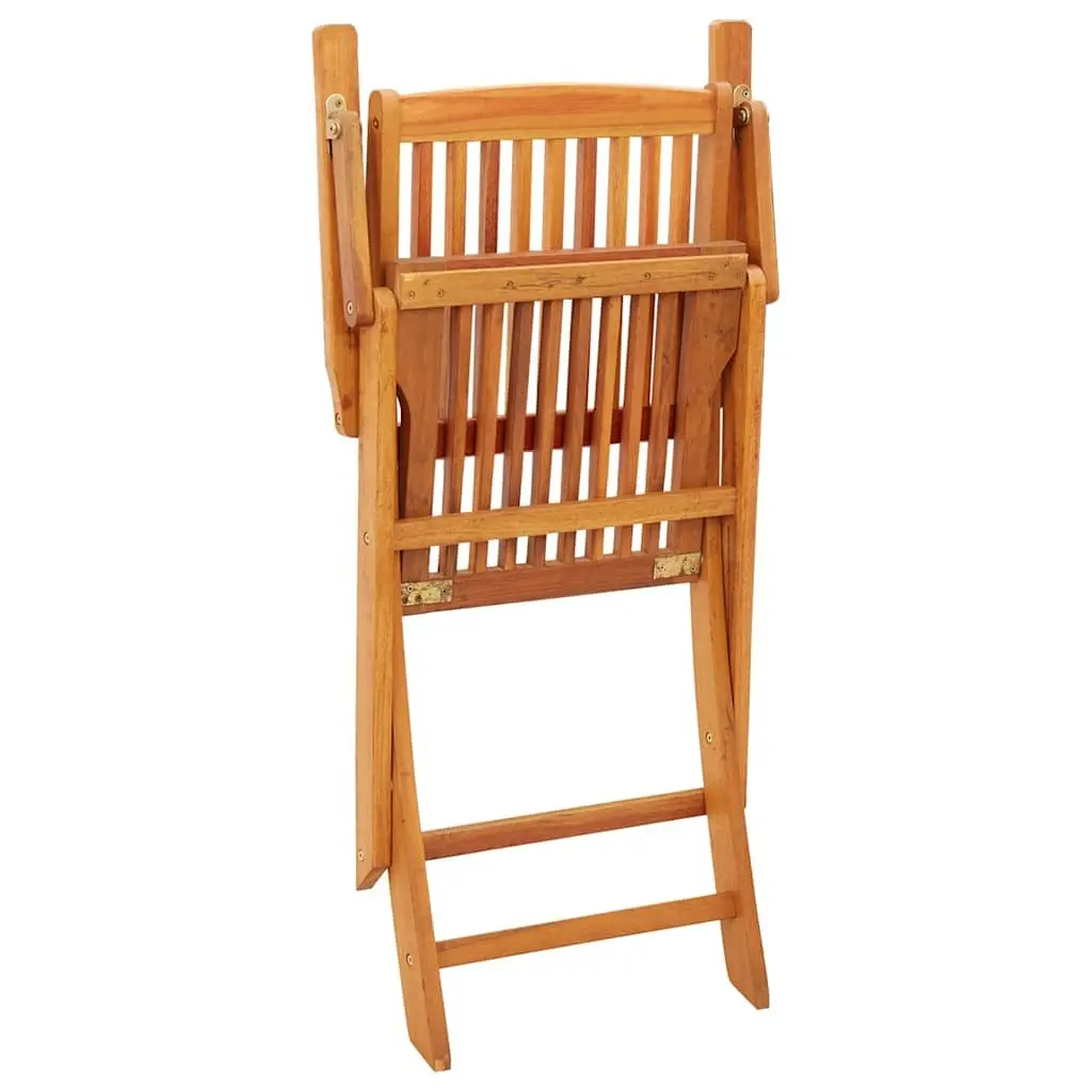 Folding Garden Chairs Set Eucalyptus Wood Weather-Resistant Brown 4 Piece