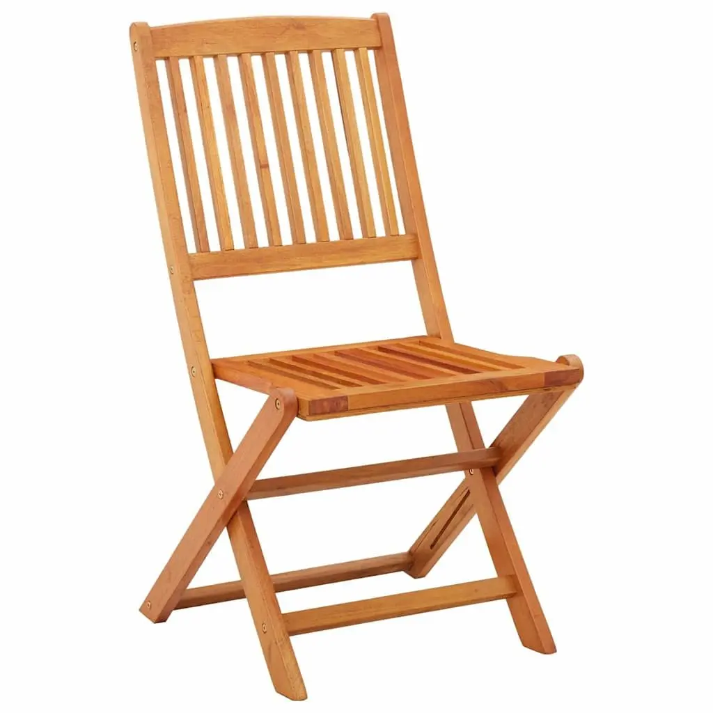 Folding Dining Chairs Set Eucalyptus Wood Brown 4 Piece