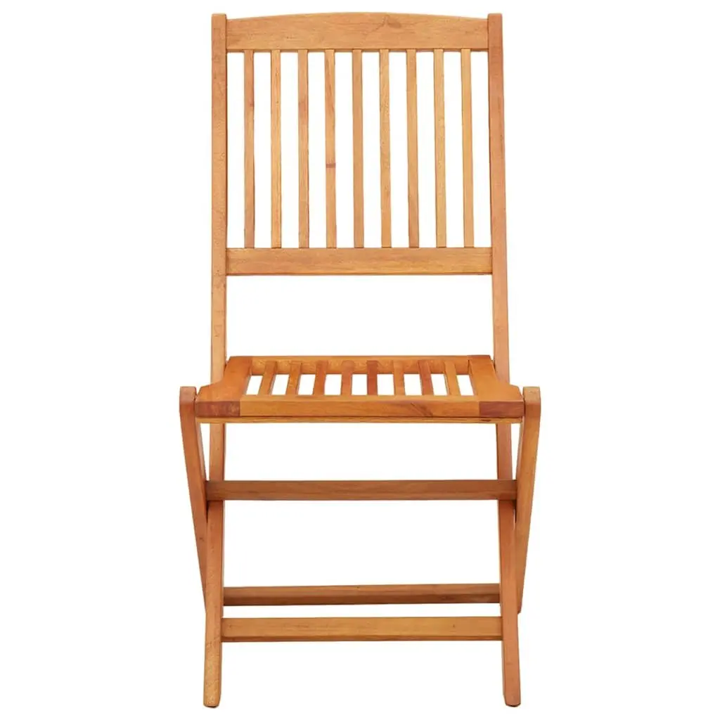 Folding Dining Chairs Set Eucalyptus Wood Brown 4 Piece