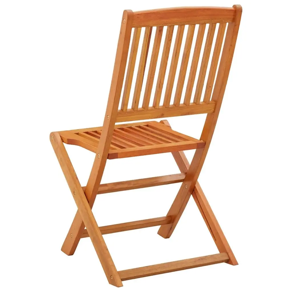 Folding Dining Chairs Set Eucalyptus Wood Brown 4 Piece