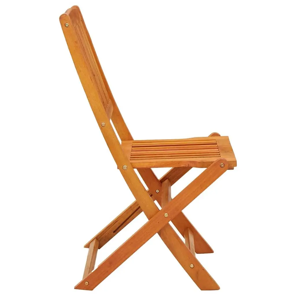 Folding Dining Chairs Set Eucalyptus Wood Brown 4 Piece