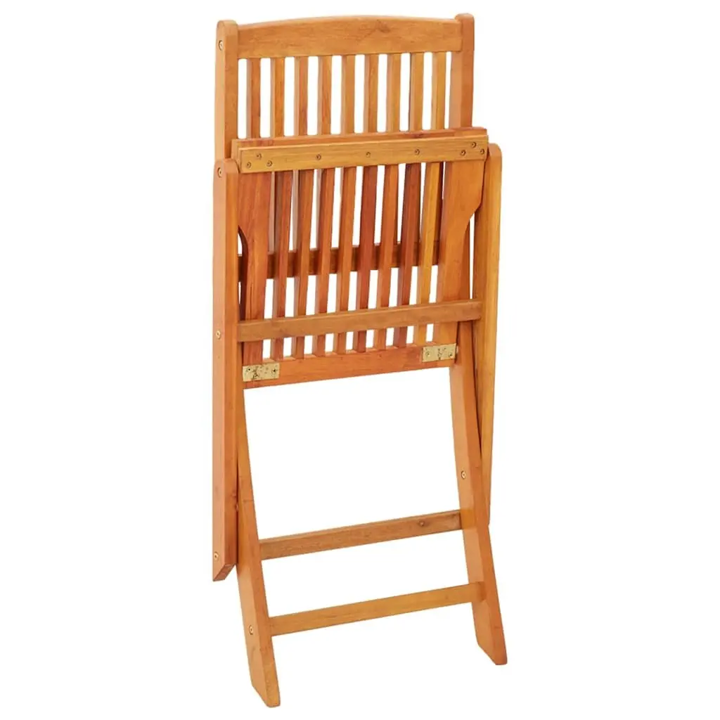 Folding Dining Chairs Set Eucalyptus Wood Brown 4 Piece