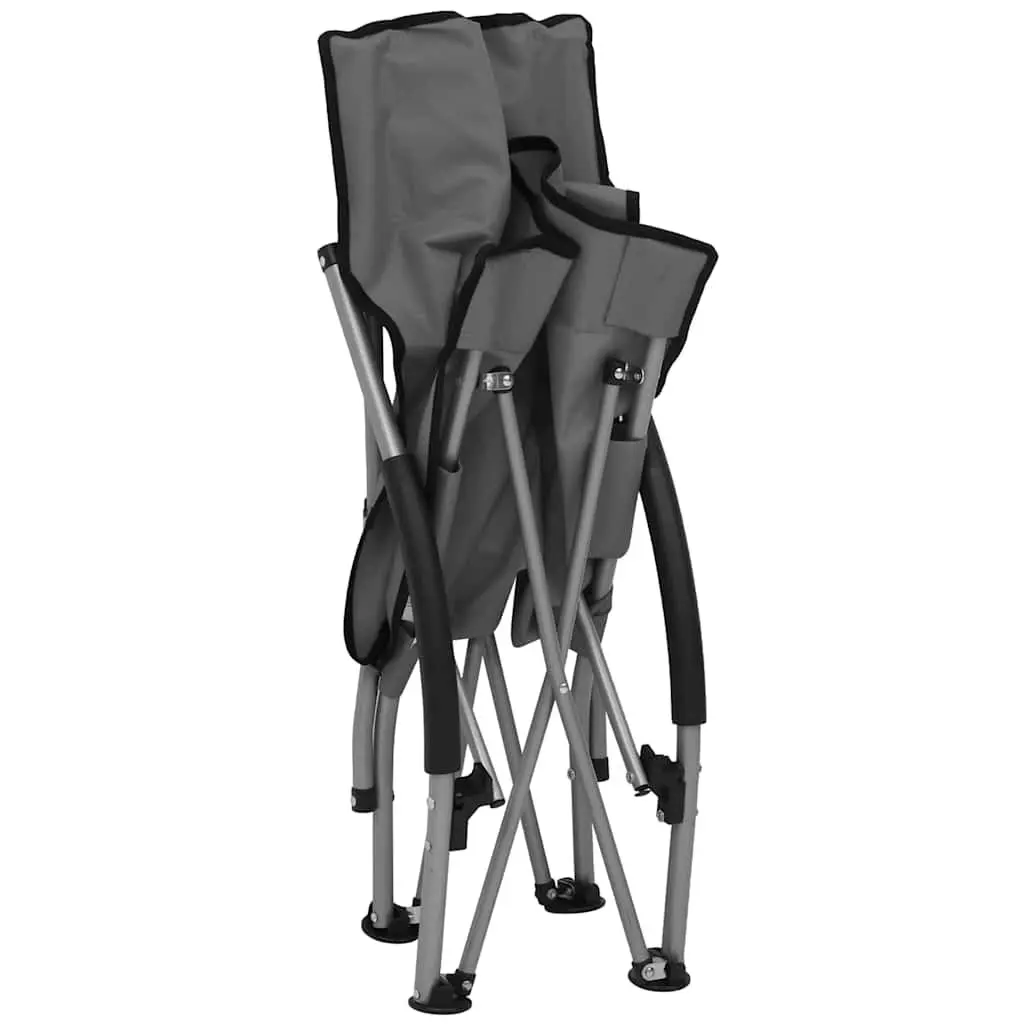 Folding Beach Chairs Lightweight Portable Grey Set of 2