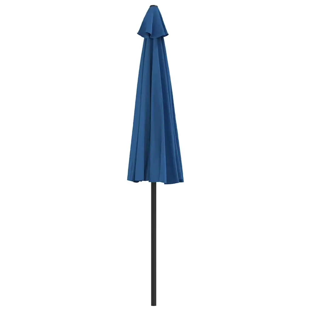 Half Round Balcony Parasol Blue UV Protection Crank Outdoor Shade Umbrella 270 x 144 x 222 cm