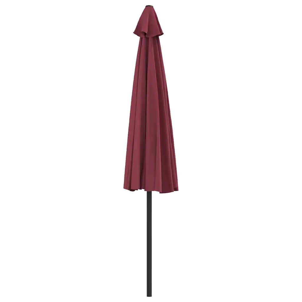 Half-Round Balcony Parasol UV Protective Red Polyester Cover Aluminium Pole 300L x 155W x 223H cm