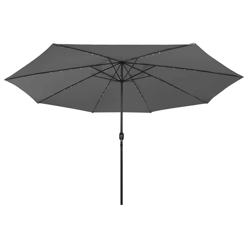 Garden Parasol 400cm LED Lights Anthracite Outdoor Umbrella Shade