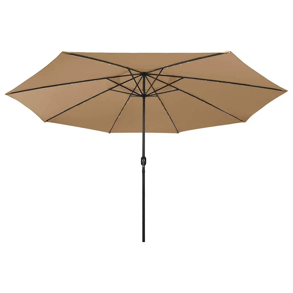 Garden Parasol LED Lights 400cm Taupe Outdoor Sunshade