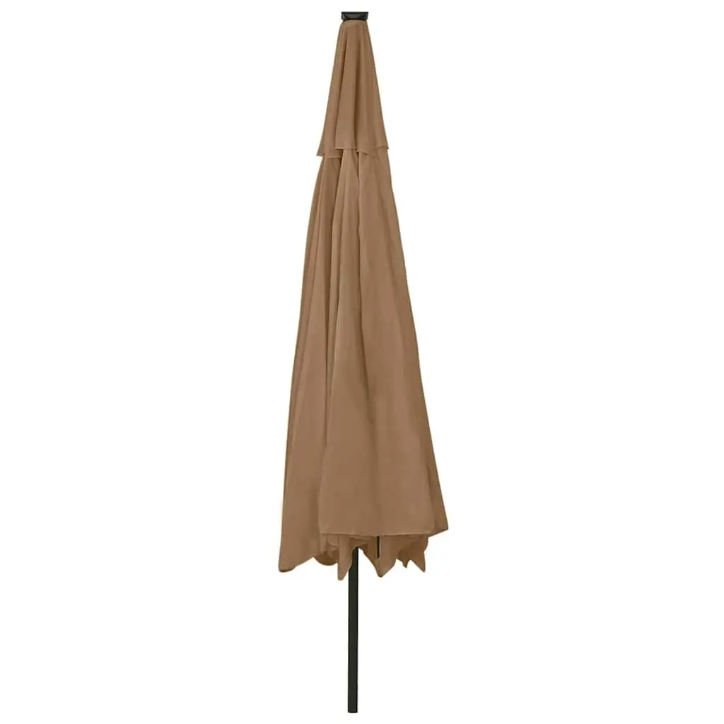 Garden Parasol LED Lights 400cm Taupe Outdoor Sunshade