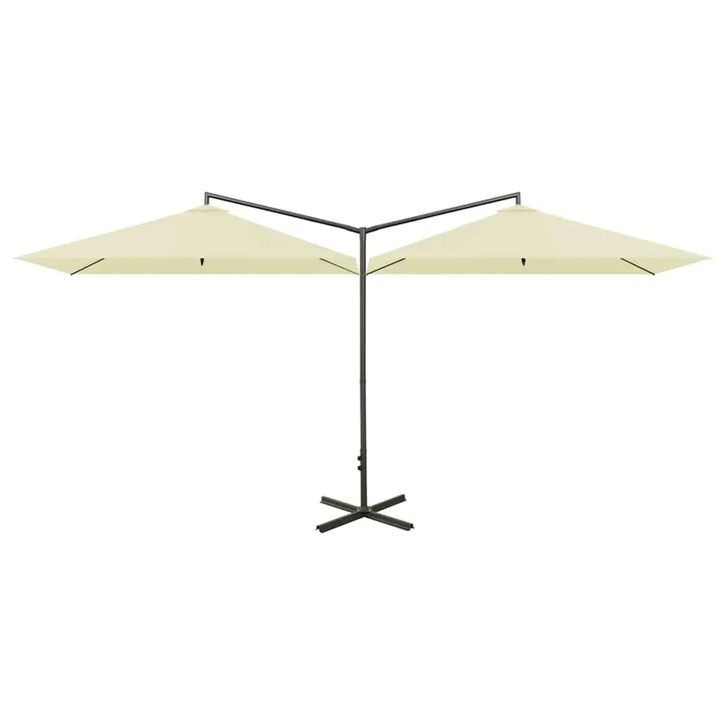 Double Garden Parasol Outdoor Sunshade Steel Pole 600x300cm