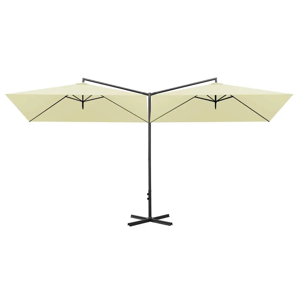 Double Garden Parasol Outdoor Sunshade Steel Pole 600x300cm