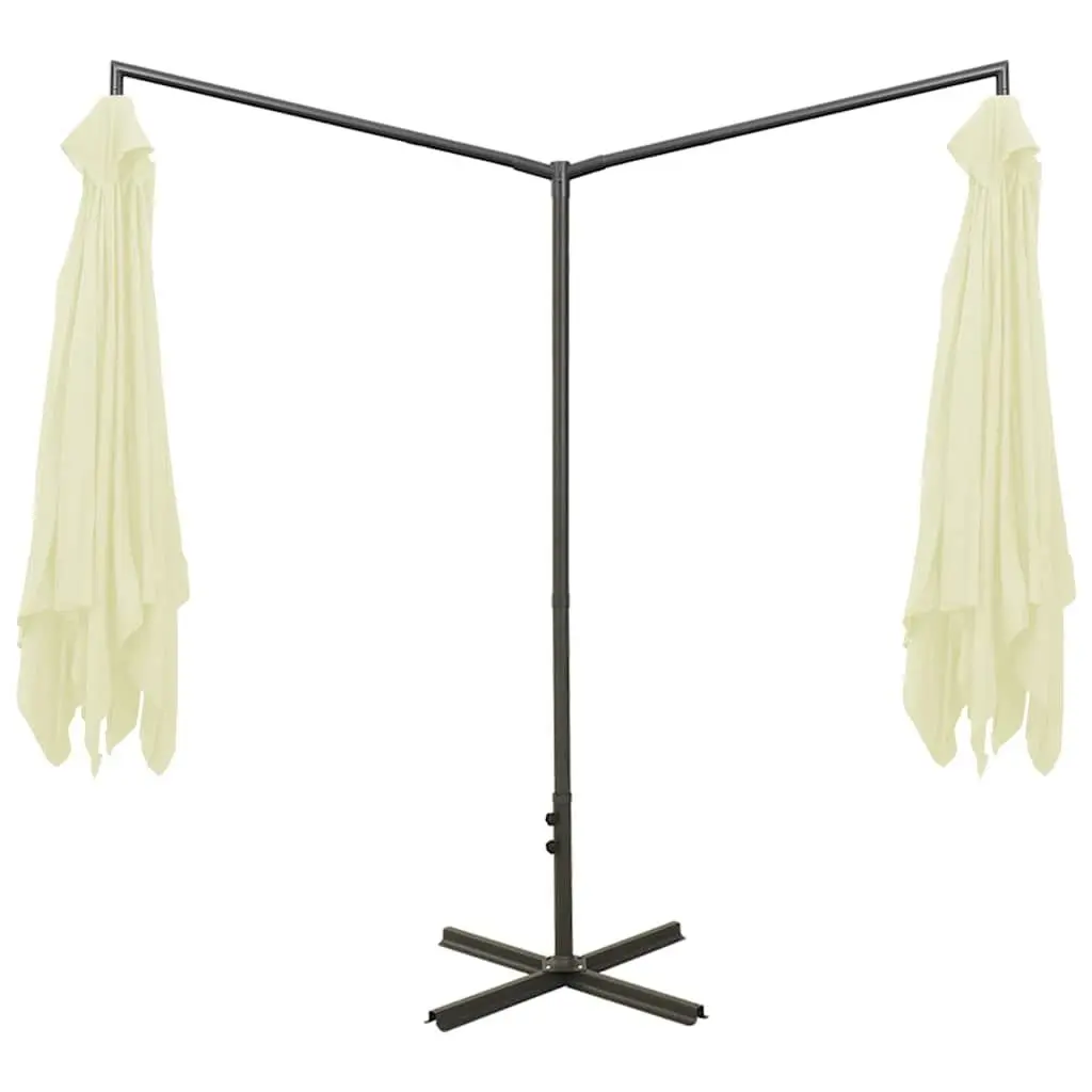 Double Garden Parasol Outdoor Sunshade Steel Pole 600x300cm