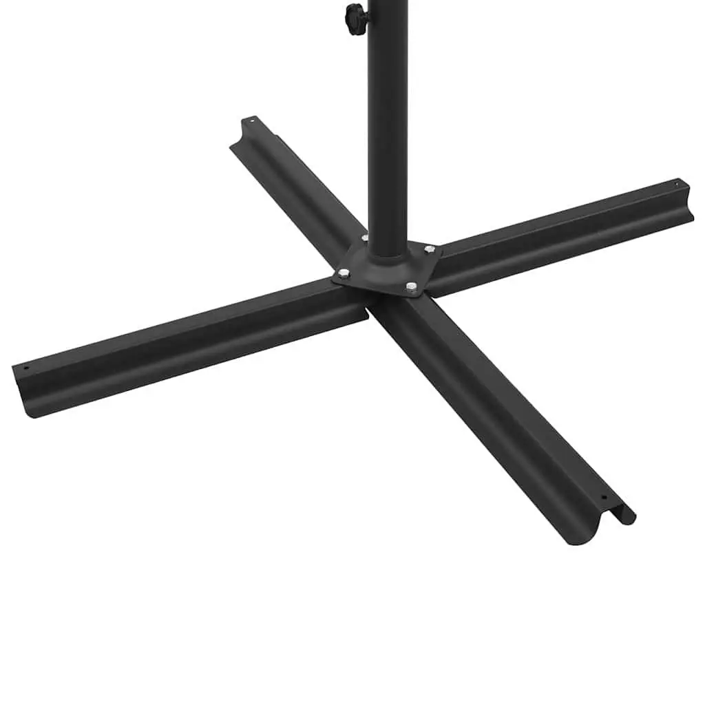 Double Garden Parasol Outdoor Sunshade Patio Umbrella Steel Pole Black 600x300cm