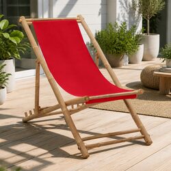Your Perfect Outdoor Companion: Red Bamboo Deck Chair