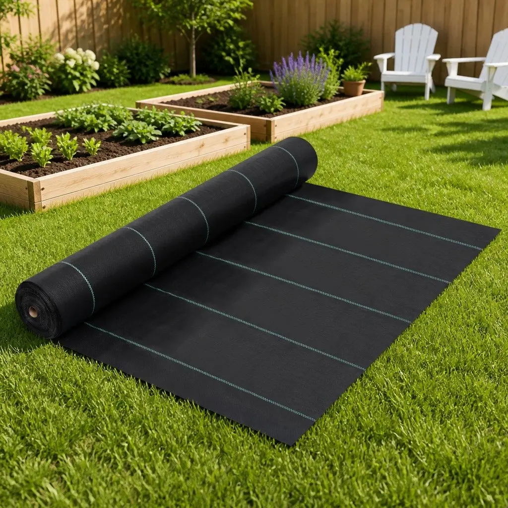 Weed Control Mat Black Water Permeable UV Stabilized 2x5 m