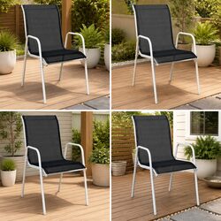 Your Comfortable Outdoor Seating: 4 Stackable Armchairs