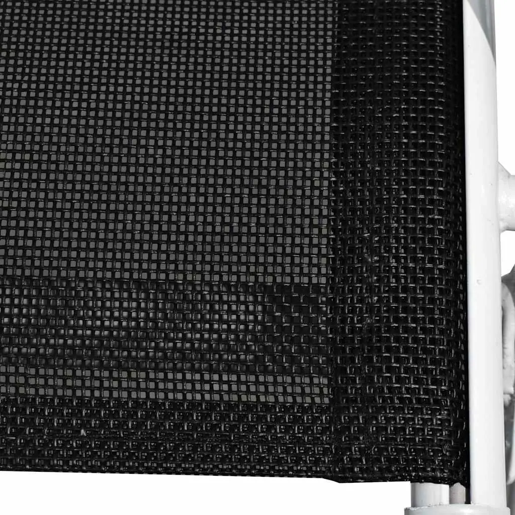 Set of 4 Stackable Outdoor Garden Armchairs Black Steel Textilene Patio Seating