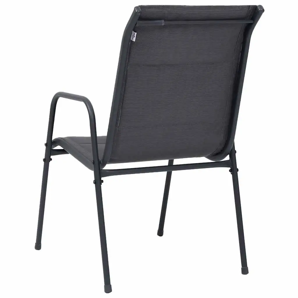 Stackable Outdoor Dining Chairs Set 6pc Weather Resistant Anthracite