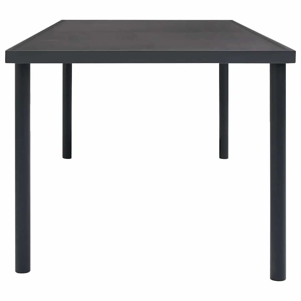 Outdoor Dining Table Glass Top Anthracite 150x90x74 cm Steel