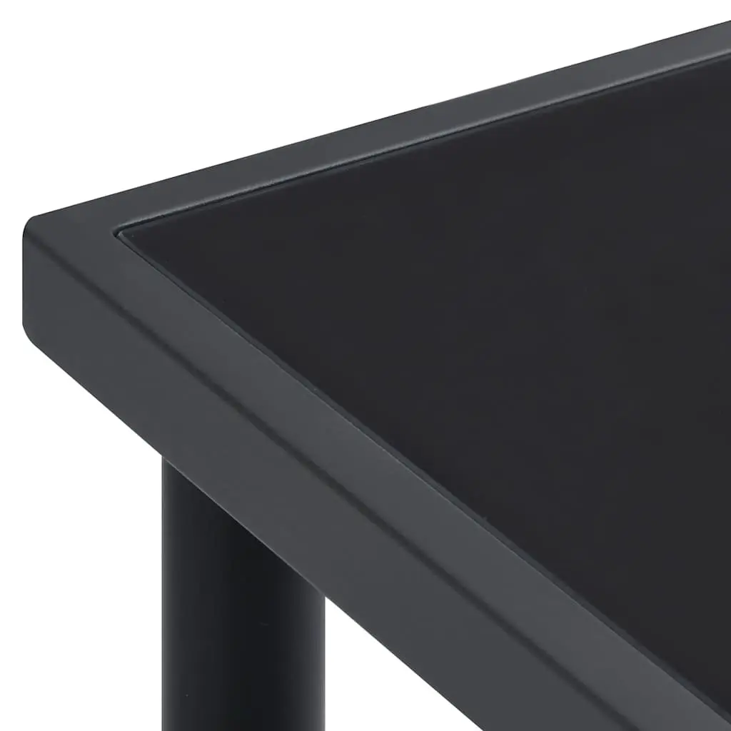 Outdoor Dining Table Glass Top Anthracite 150x90x74 cm Steel