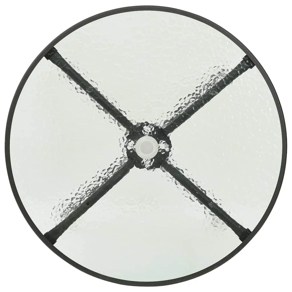 Round Garden Table Anthracite Powder-Coated Steel Frame 80 cm