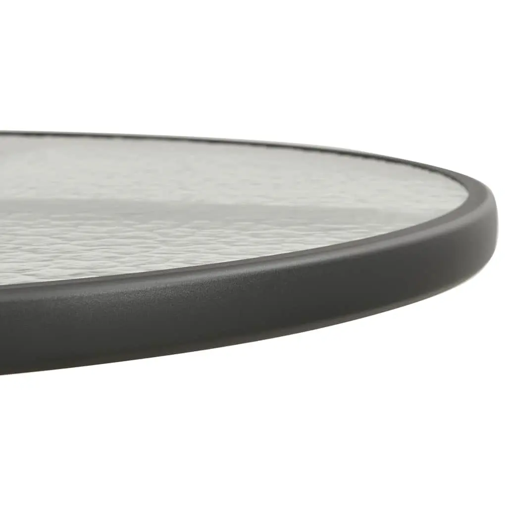 Round Garden Table Anthracite Powder-Coated Steel Frame 80 cm