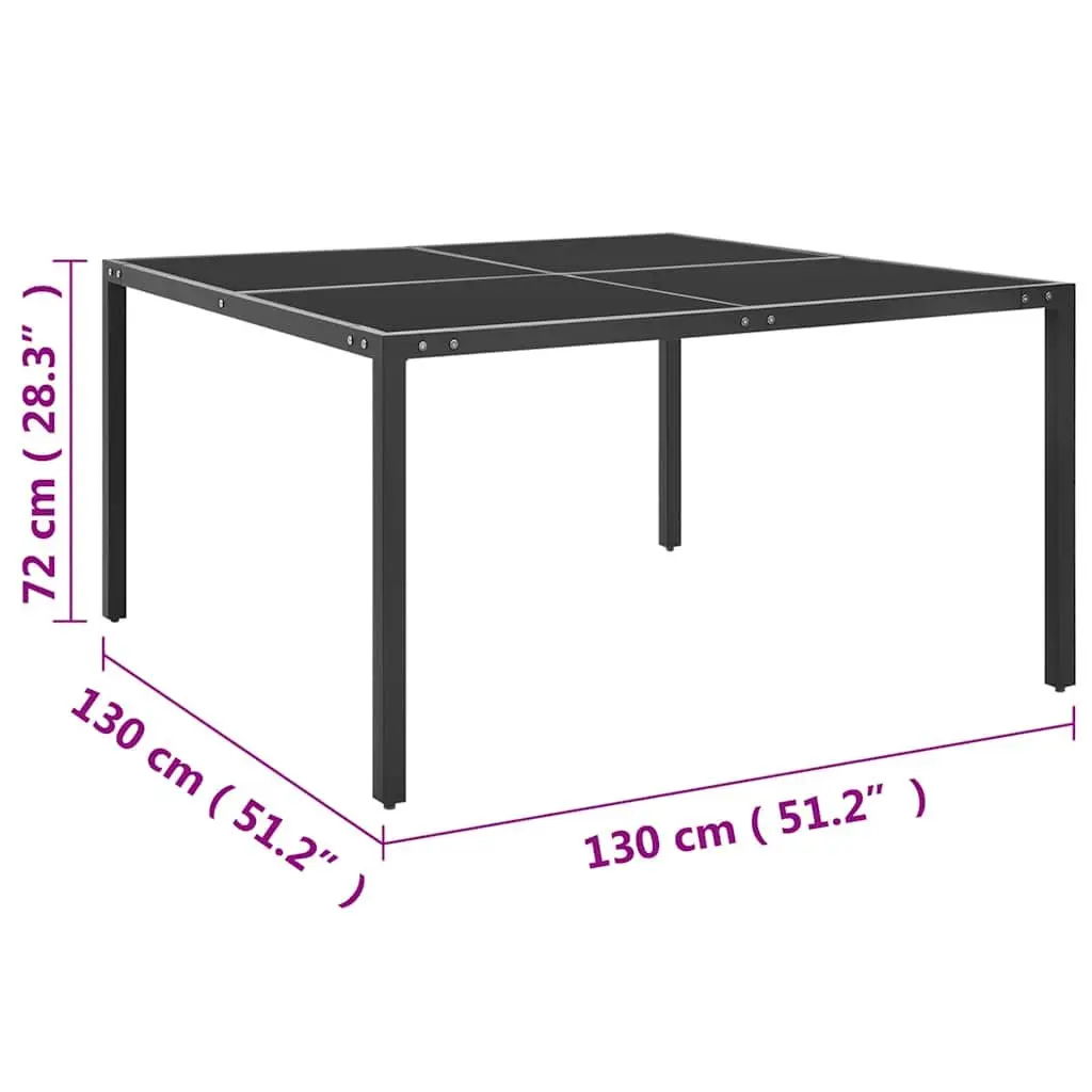 Garden Outdoor Table 130x130cm Anthracite Patio Dining Furniture Steel Frame