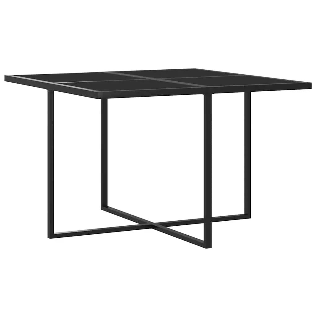 Outdoor Furniture Set 9 Piece PE Rattan Dining with Tempered Glass Table Grey