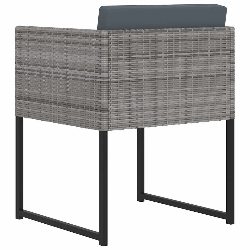 Garden Dining Set 11 Piece Outdoor Patio Furniture Poly Rattan Grey Cushions