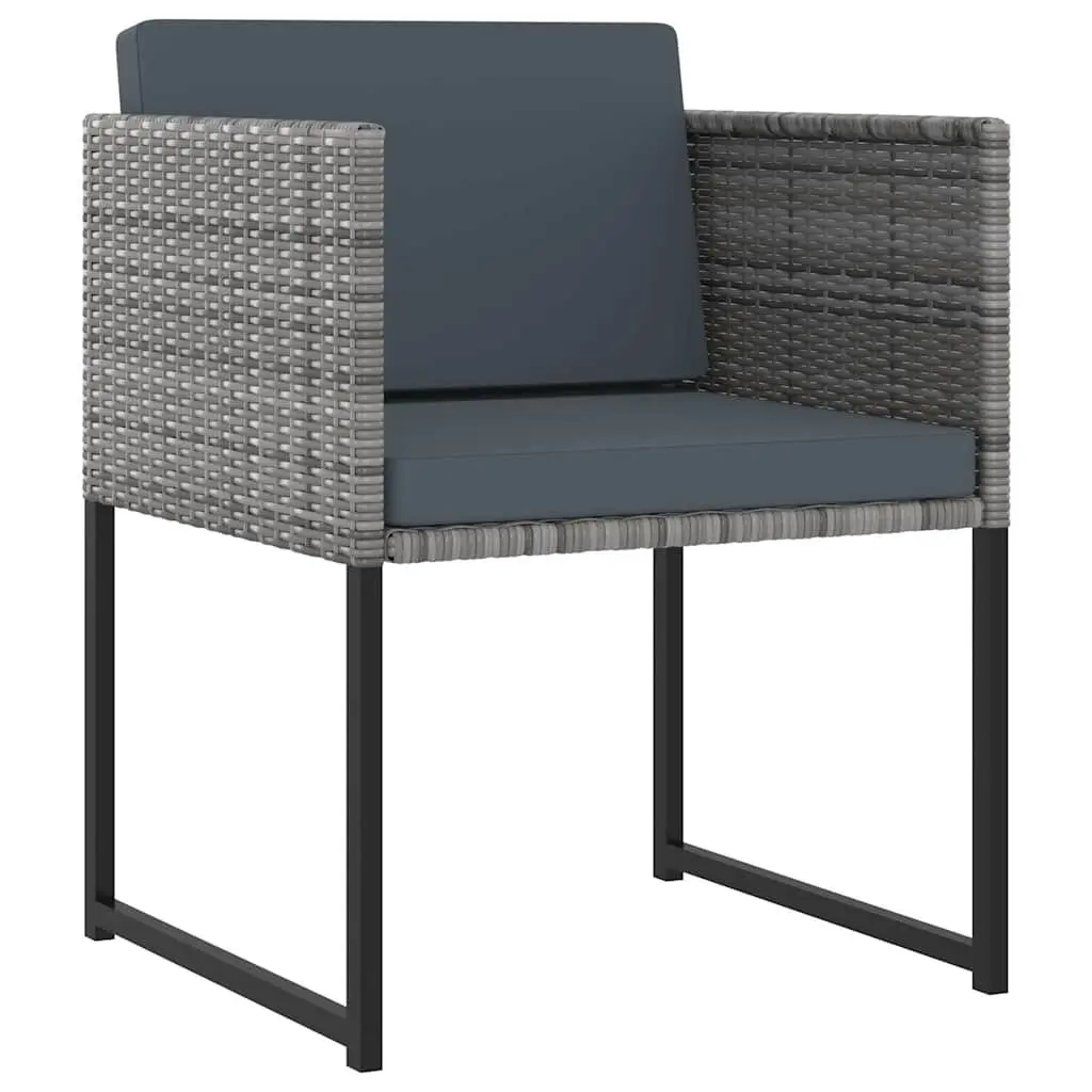 Outdoor Dining Set 13 Piece Poly Rattan Furniture Grey with Cushions
