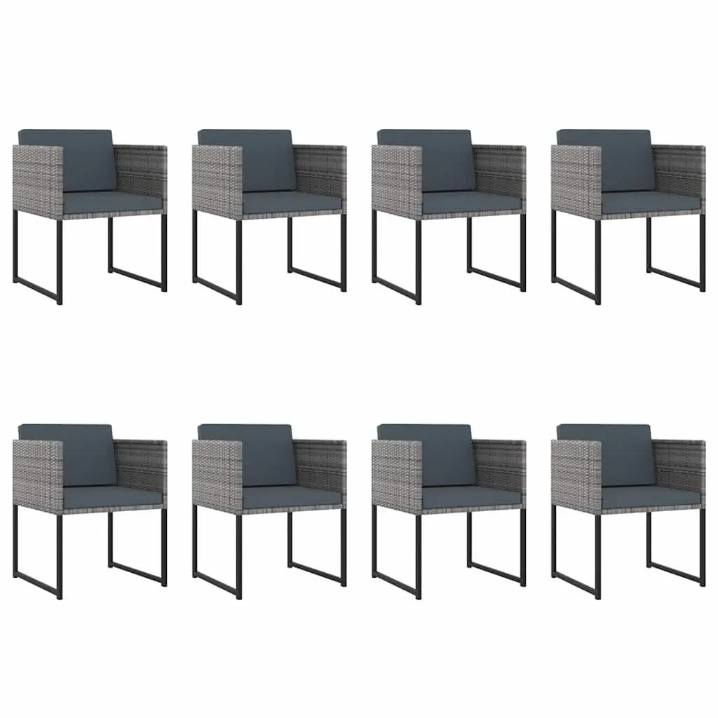 Outdoor Dining Set 13 Piece Poly Rattan Furniture Grey with Cushions