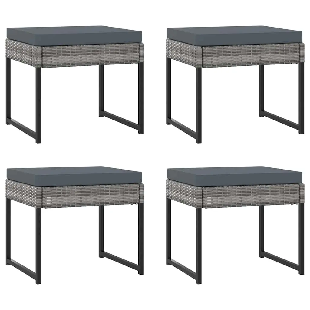Outdoor Dining Set 13 Piece Poly Rattan Furniture Grey with Cushions