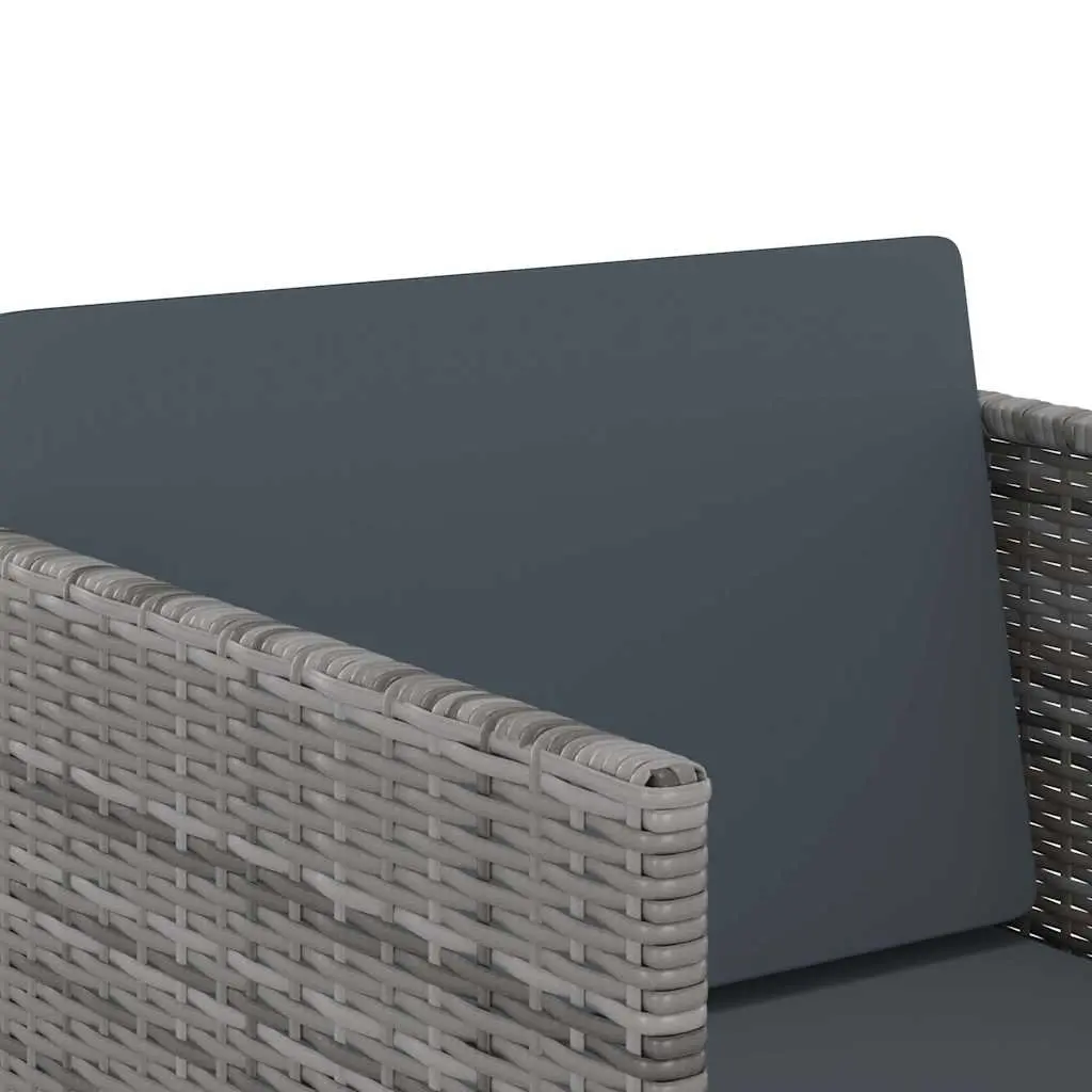 Outdoor Dining Set 13 Piece Poly Rattan Furniture Grey with Cushions