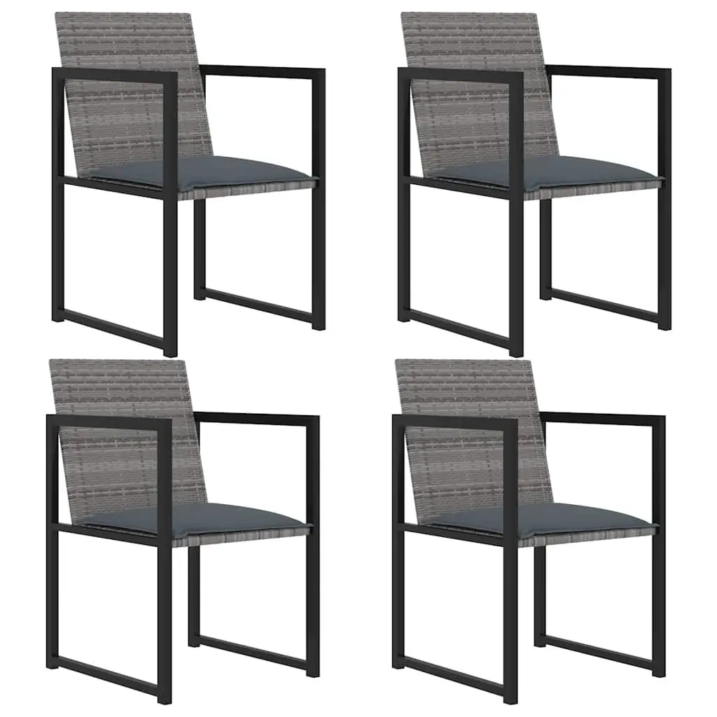 Outdoor Dining Set Grey Rattan 5 Piece Patio Garden Furniture