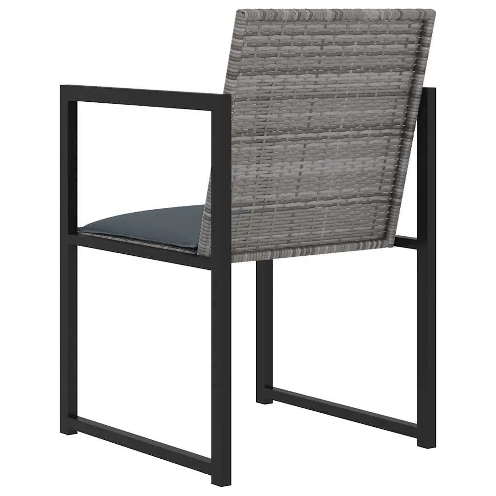 Outdoor Dining Set 7 Piece Grey Patio Furniture Table Chairs with Cushions