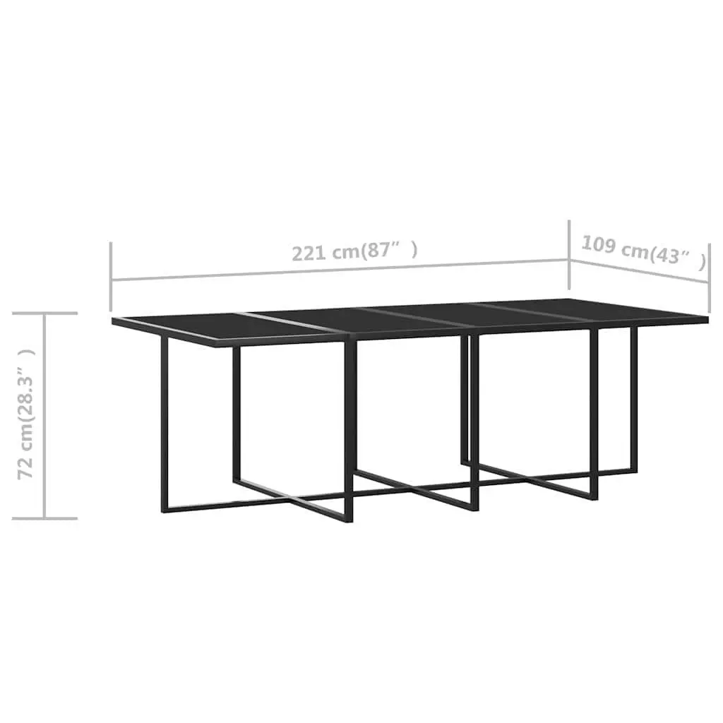 Outdoor Dining Set Grey Rattan 9 Piece Patio Garden Furniture with Cushions
