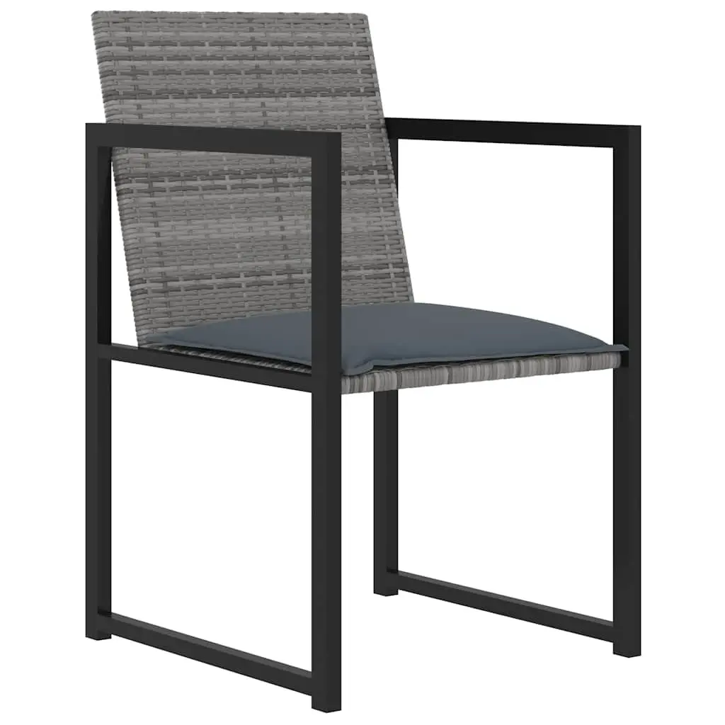 Outdoor Dining Set Grey Rattan 9 Piece Patio Garden Furniture with Cushions