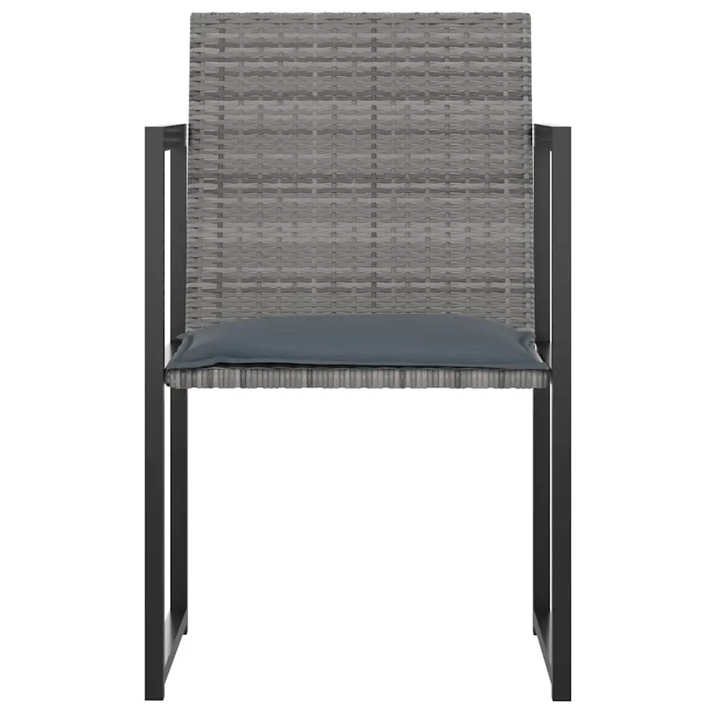 Outdoor Dining Set Grey Rattan 9 Piece Patio Garden Furniture with Cushions