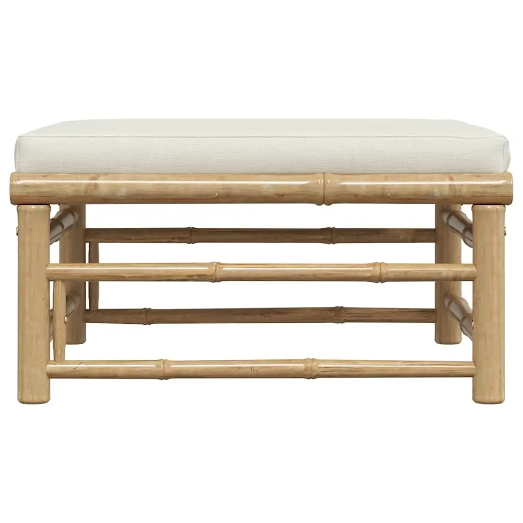 Garden Footrest Ottoman Bamboo Cushioned Modular Outdoor Patio Lounge Seat