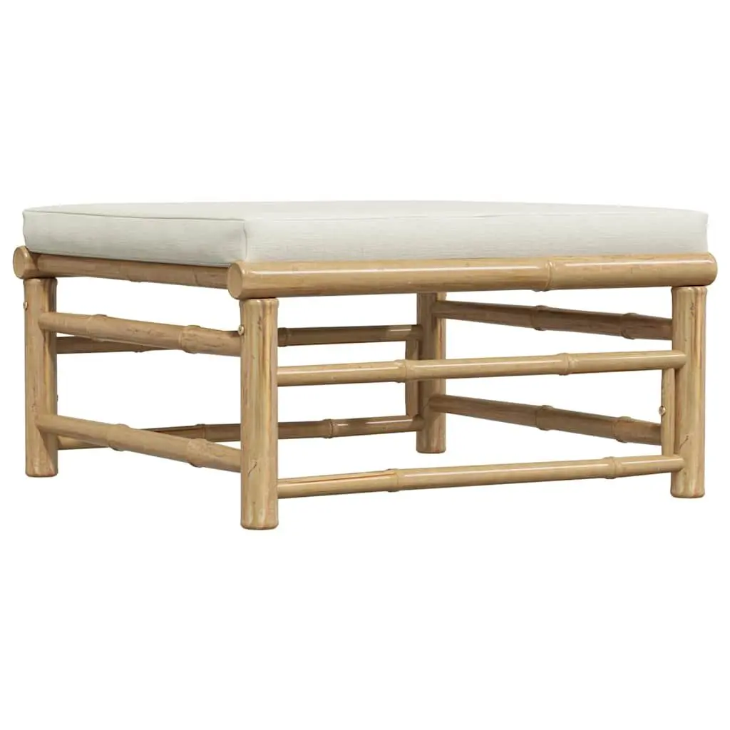 Garden Footrest Ottoman Bamboo Cushioned Modular Outdoor Patio Lounge Seat