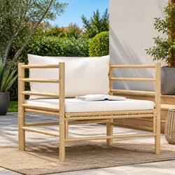 Outdoor Garden Sofa Modular Sectional Seating Bamboo Frame Patio Lounge