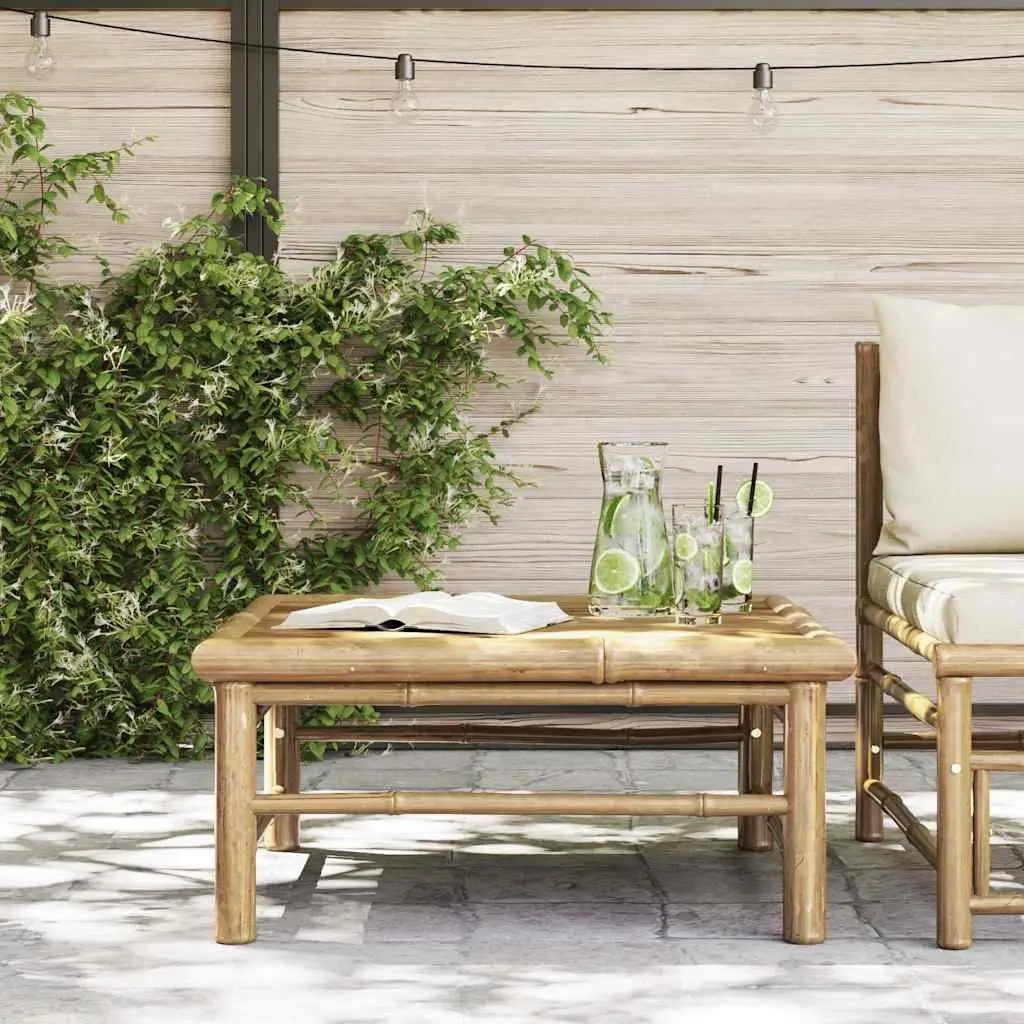 Bamboo Outdoor Garden Table 65x65x30cm in Brown