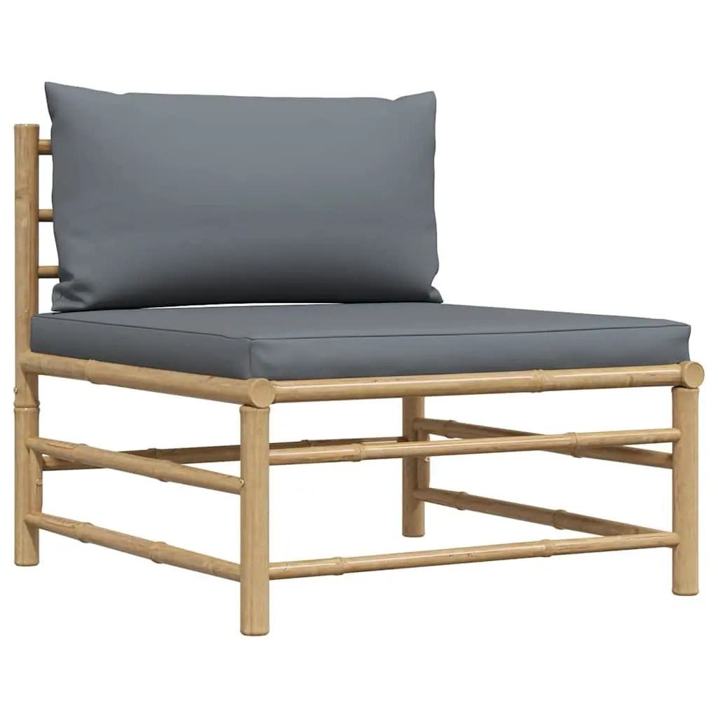 Garden Middle Sofa with Grey Cushions