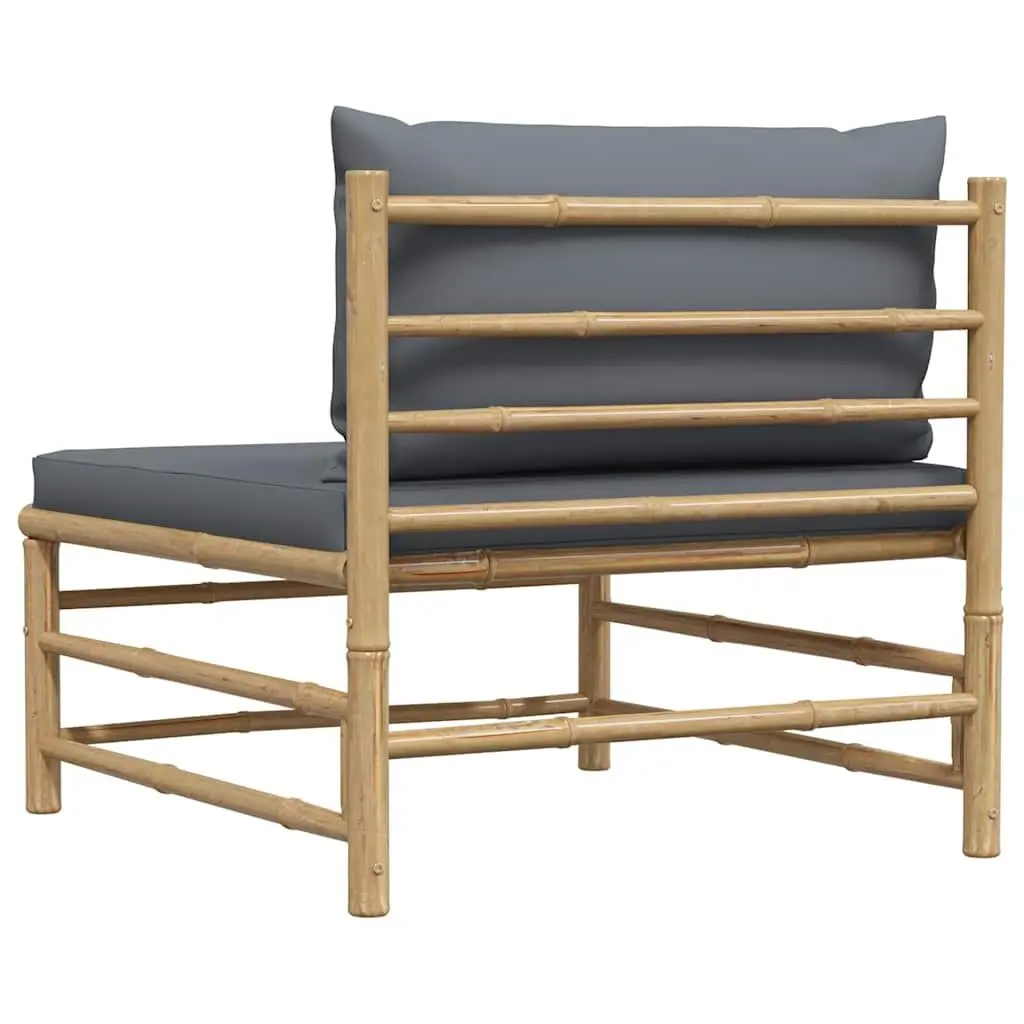 Garden Middle Sofa with Grey Cushions