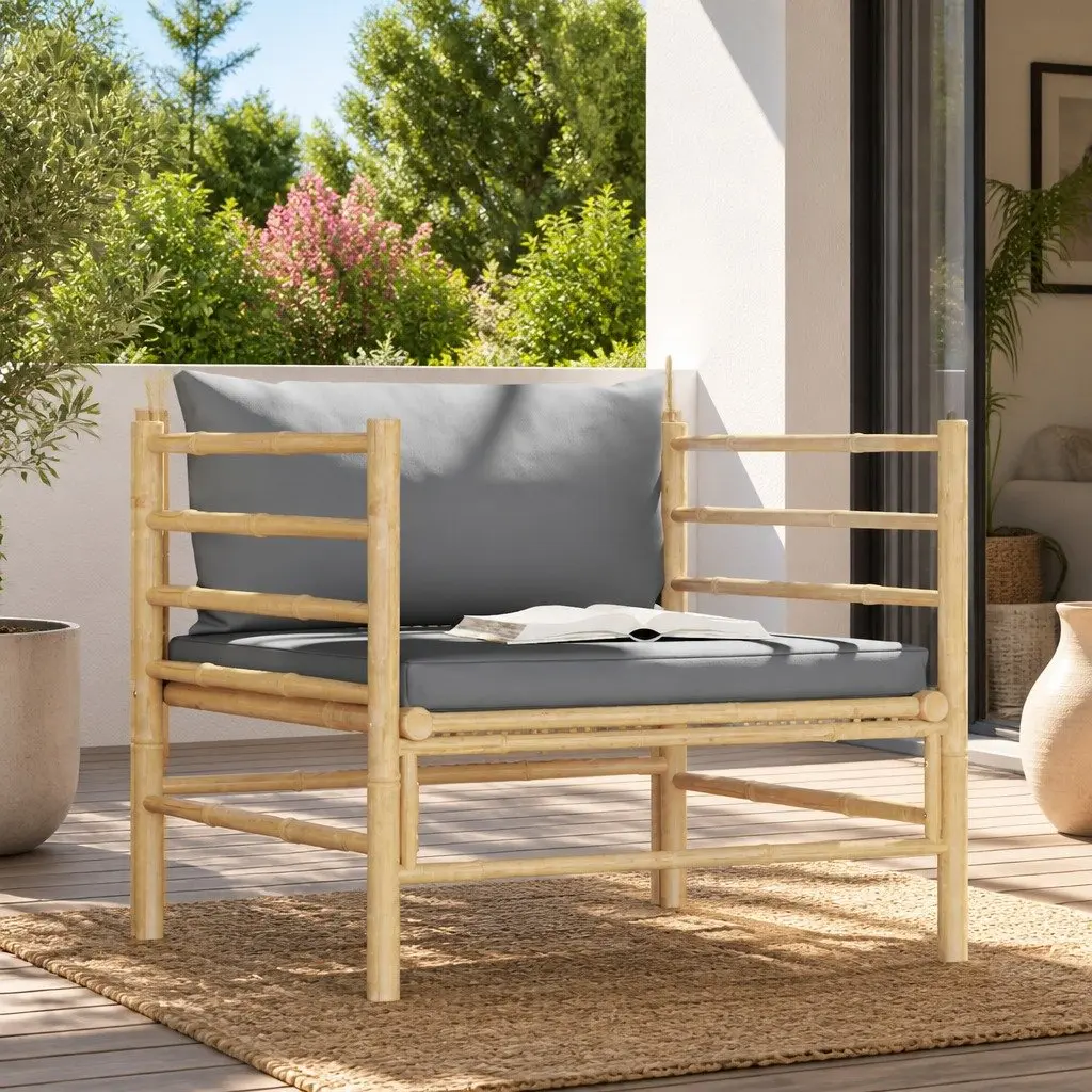 Garden Sofa Modular Outdoor Lounge Seating with Dark Grey Cushions