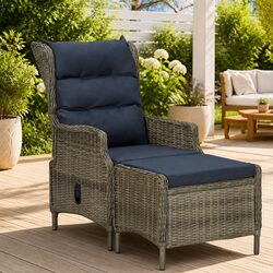 Your New Favorite Reclining Garden Chair and Footstool