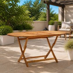 Folding Garden Dining Table 160x85x75cm Outdoor Patio Furniture Brown